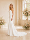 ChicSew Elegant Ruching Strapless Boning Satin Mermaid Wedding Dresses With Train
