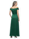 ChicSew Off The Shoulder Ruched Satin Chiffon Floor Length A-Line Mother of the Bride Dress