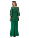 ChicSew Modern Two Piece Silky Satin Sheath Lace Bodice Mother Of The Bride Outfit