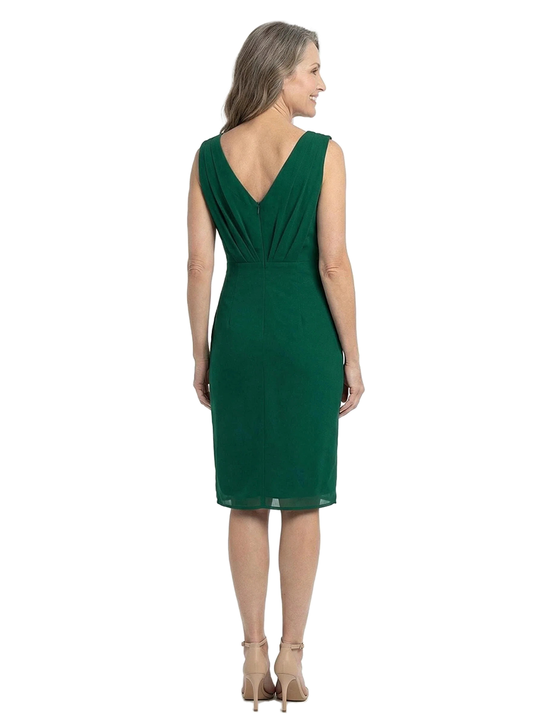 ChicSew V-Neck Front Slit Knee Length Chiffon Sheath Mother Of The Bride Dresses