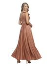ChicSew Classy Bow Shoulder V-Neck Soft Satin A-Line Mother Of The Groom Dresses Long Maxi Sleeveless Gown