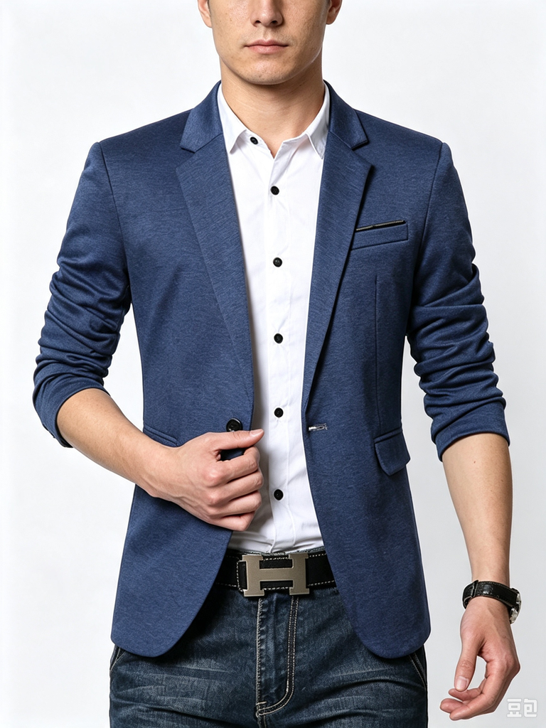 Classic 1 Piece Dark navy Men's Suit with Regular Fit and Sophisticated Peak Lapel