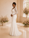ChicSew Romantic Square Neck Long Sleeves Lace Mermaid Maxi Wedding Dress
