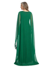 ChicSew Jewel Lace Cape Sleeve Mermaid Floor Length Chiffon Fancy Mother of the Bride Dresses