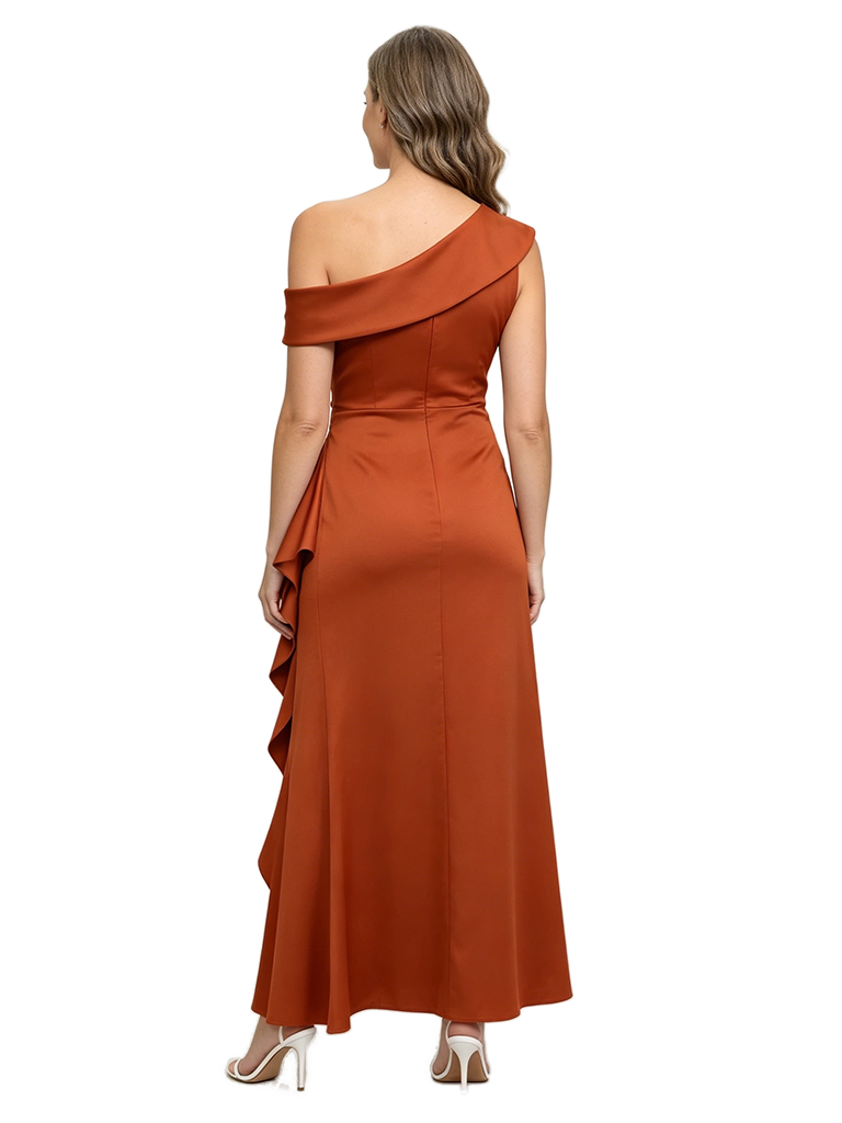 ChicSew Asymmetrical Satin Ankle-Length Mother of the Bride Dress