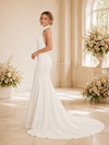 ChicSew Sexy Halter Crepe Mermaid Open Back Floor-Length Wedding Dress