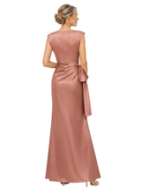 ChicSew Sleeveless Ruched Satin Mermaid Floor Length Mother of the Bride Dress