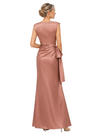 ChicSew Sleeveless Ruched Satin Mermaid Floor Length Mother of the Bride Dress