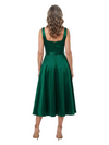 ChicSew Square Sleeveless Belted Satin Midi A-Line Mother of the Bride Dress