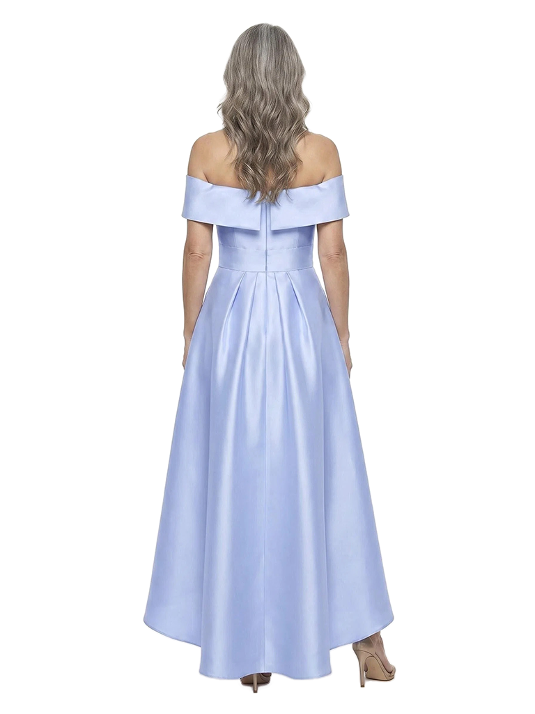 ChicSew Off Shoulder Sleeveless A-Line Soft Satin High Low Mother of the Bride Dresses