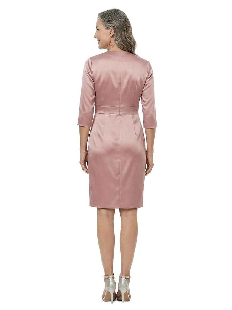 ChicSew Square Neck Knee-Length Sheath Mother Of The Bride Dresses With Ruched Satin Bodice
