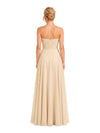 ChicSew Unique Strapless Plunging Sweetheart Chiffon A-Line Pleated Long Bridesmaid Dresses