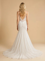 Mermaid V-neck Sleeveless Maxi Long Lace Wedding Dresses Online