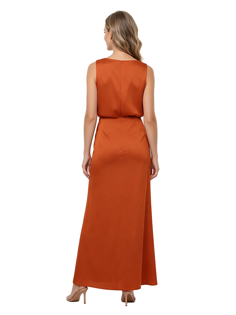 ChicSew Bateau Sleeveless Satin Floor-Length Mermaid Mother of the Bride Dress