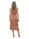 ChicSew Fancy Round Sleeveless Ruched Silky Satin Sheath Mother Of The Groom Evening Gowns
