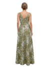 Chicsew Elegant Floral V-Neck Ruched A-Line Floor-Length Mother of The Bride Dresses