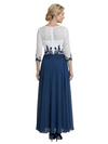 Chicsew Scoop 3/4 Sleeve Lace Applique Ankle Length Chic Mom Of The Groom Dresses