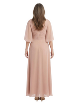 ChicSew Modest Chiffon Flutter Sleeve A-Line V-Neck Mother Of The Groom Gowns With Pleated Waist