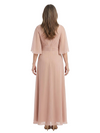 ChicSew Modest Chiffon Flutter Sleeve A-Line V-Neck Mother Of The Groom Gowns With Pleated Waist