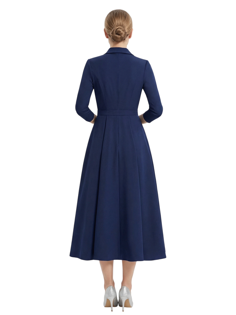 Chicsew Elegant V-Neck 3/4 Sleeves Mother Of The Groom Dress A-Line Gown