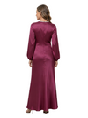 ChicSew Jewel Beaded Long Sleeve Satin Sheath Ankle-Length Mother of the Bride Dress