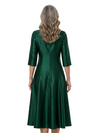 ChicSew 3/4 Sleeve Jewel Neck Tea-Length A-Line Satin Mother Of The Groom Dresses Classic Chic