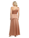 ChicSew One Shoulder Satin Ankle Length A-Line Mother of the Bride Dress With Beaded Waistband