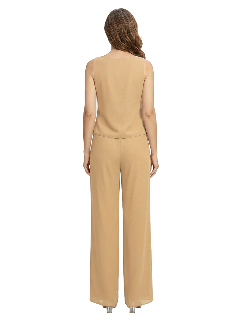 ChicSew Scoop Two Pieces Chiffon Floor-Length Mother Of The Bride Pantsuit
