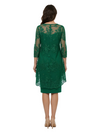 ChicSew Modern Sheath 3/4 Sleeves Chiffon Mother Of The Groom Dress With Lace Applique Knee Length