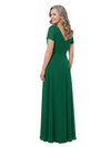 ChicSew Elegant V-Neck Short Sleeves Chiffon A-Line Floor Length Mother of the Bride Dress