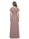 ChicSew Asymmetric Short Sleeve Lace Applique Chiffon Mother Of The Bride And Groom Dresses