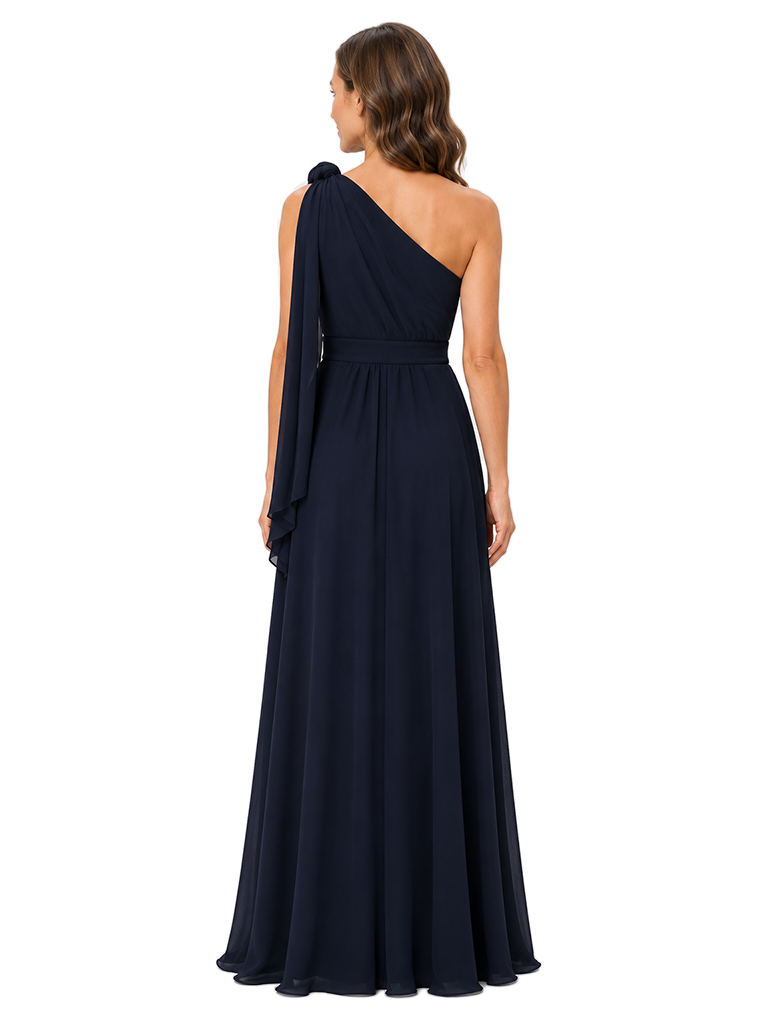 Chicsew One Shoulder Chiffon A-Line Floor-Length Mother of The Bride Dresses