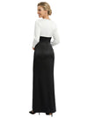 Elegant Black And White Satin Long Sleeves Asymmetrical Mermaid Long Mother Of The Bride Dresses