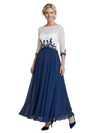 Chicsew Scoop 3/4 Sleeve Lace Applique Ankle Length Chic Mom Of The Groom Dresses