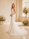 ChicSew Romantic Sleeveless Mermaid Lace Wedding Dress With Illusion Neck And Long Train