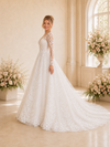ChicSew Elegant A-Line Long Sleeves Lace Tulle Maxi Long Wedding Dresses With Long Train