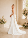 ChicSew Classy Spaghetti Straps Crepe Mermaid Floor-Length Wedding Dress With Bow Knot