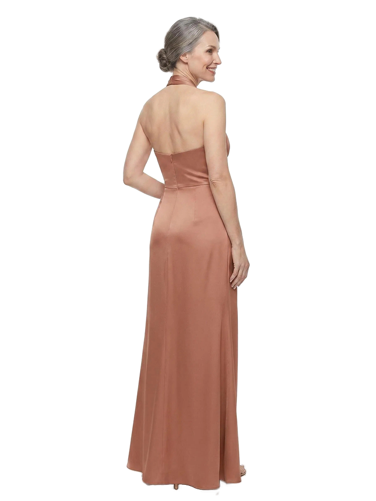 ChicSew Halter Crisscross Cutout Ruched Mermaid  Floor-Length Mother of the Bride Dress