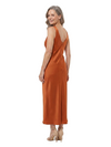 ChicSew V-Neck Sleeveless Satin Tea-Length Sheath Mother of the Bride Dress