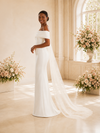 ChicSew Modern Unique Off The Shoulder Satin Mermaid Floor-Length Wedding Dress