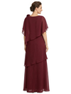 ChicSew Elegant Chiffon Mother Of The Bride Gown With Flowy Capelet And Tiered Skirt Floor Length
