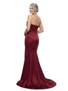 ChicSew Strapless Ruffled Mermaid Mother of the Bride Dress With High Slit Satin Formal Evening Gown