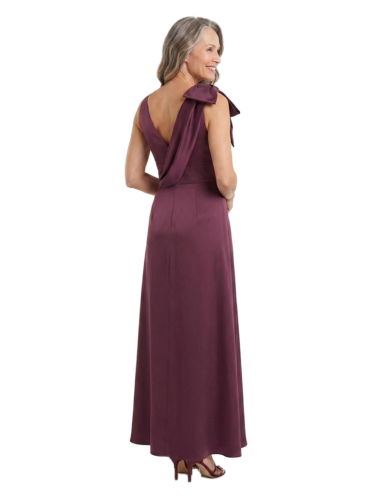 ChicSew Deep V-Neck Sleeveless Satin A-Line Mother of the Bride Dress