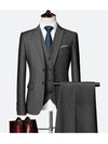 Grey Casual Men's 3 Pieces Mens Suit Regular Fit Notch Lapel Tuxedos (Blazer+vest+Pants) CN438