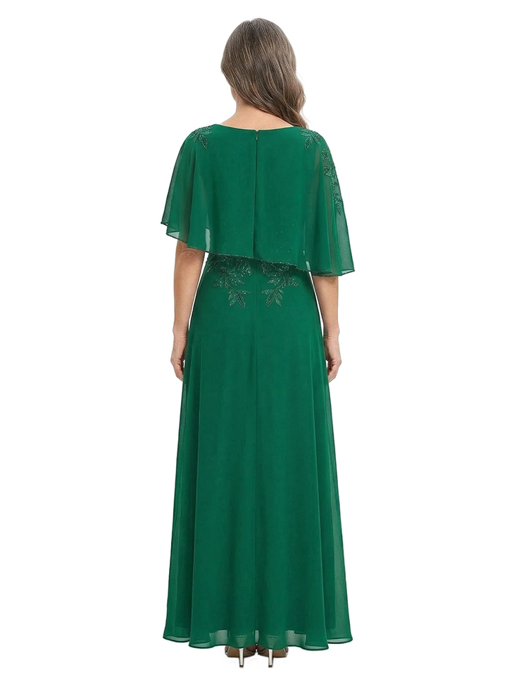 ChicSew Modern Jewel Lace A-Line Chiffon Cape Mother Of The Bride Gowns