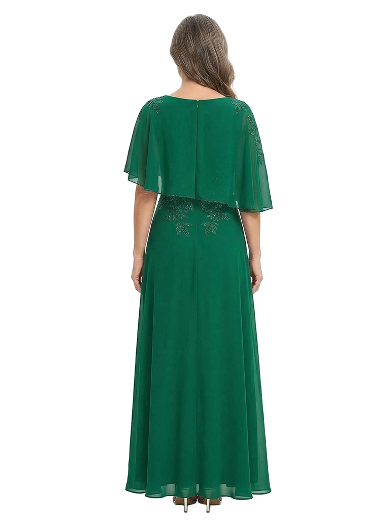 ChicSew Modern Jewel Lace A-Line Chiffon Cape Mother Of The Bride Gowns