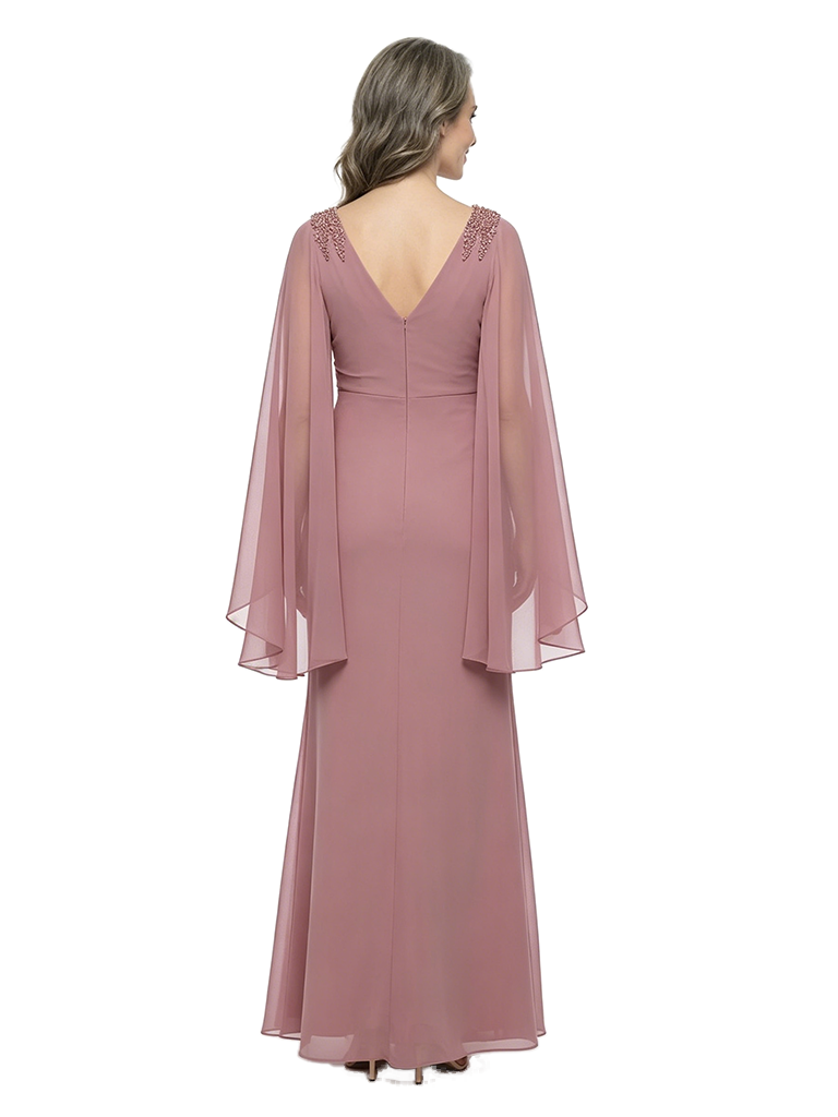 ChicSew Elegant V-Neck Ruched Side Slit Chiffon Mermaid Mother Of The Bride Dresses