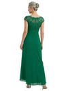 ChicSew Elegant High Low Chiffon Mother Of The Groom Dresses With Lace Illusion Neckline Cap Sleeves