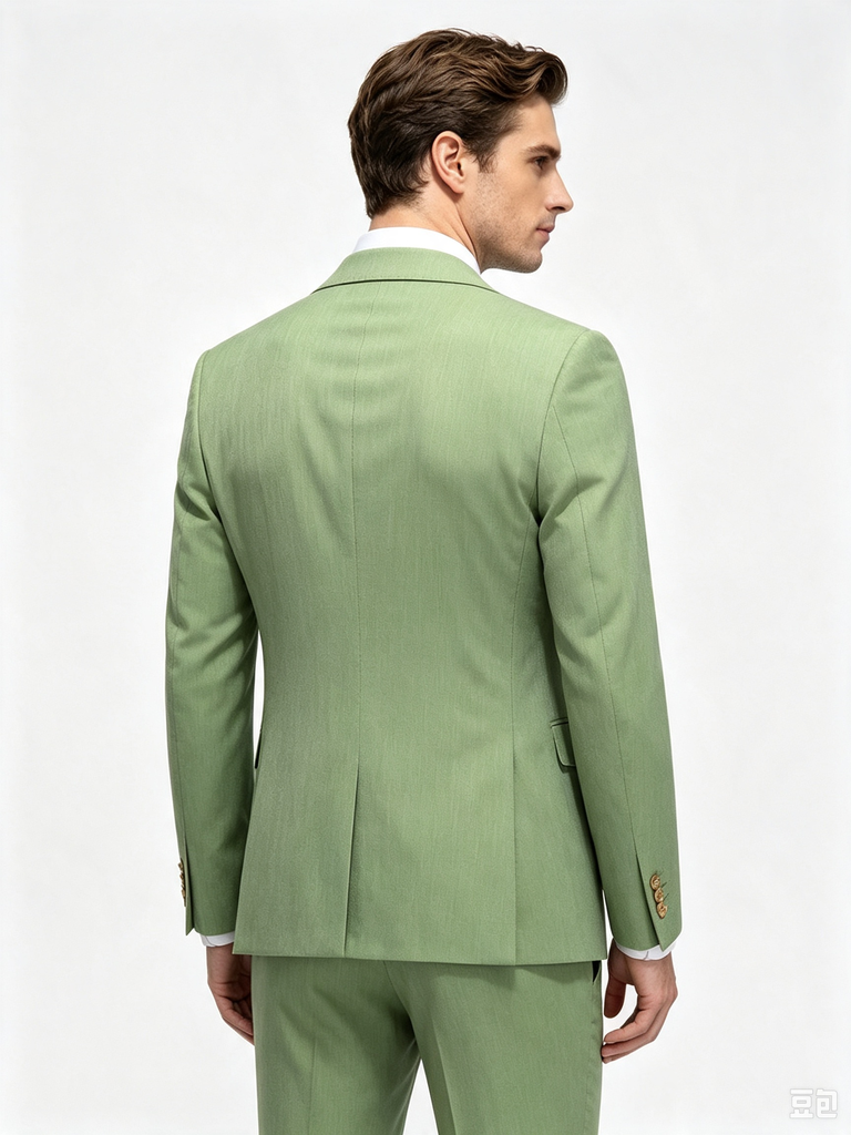 Classic 1 Piece Sage Men's Suit with Regular Fit and Sophisticated Peak Lapel