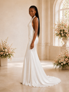 ChicSew Elegant Halter Mermaid Satin Floor-Length Open Back Wedding Dress